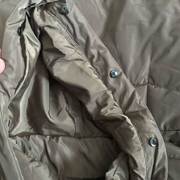 Olive Green Hooded Parka Puffer Jacket M - Picture 6 of 11